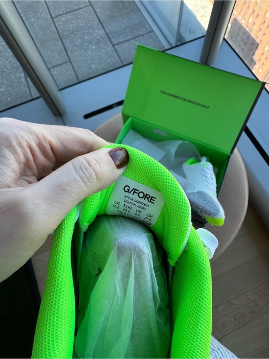 G/FORE White Golf Sneakers with Neon Green Accents main image 4